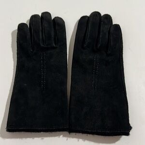 Fownes Black Genuine Leather Suede Lined Gloves  Medium  Size 8